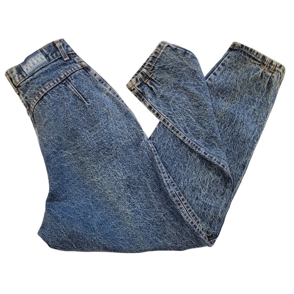 Vintage 80s High Waist Barrel Jeans Sunset Fade Denim Retro